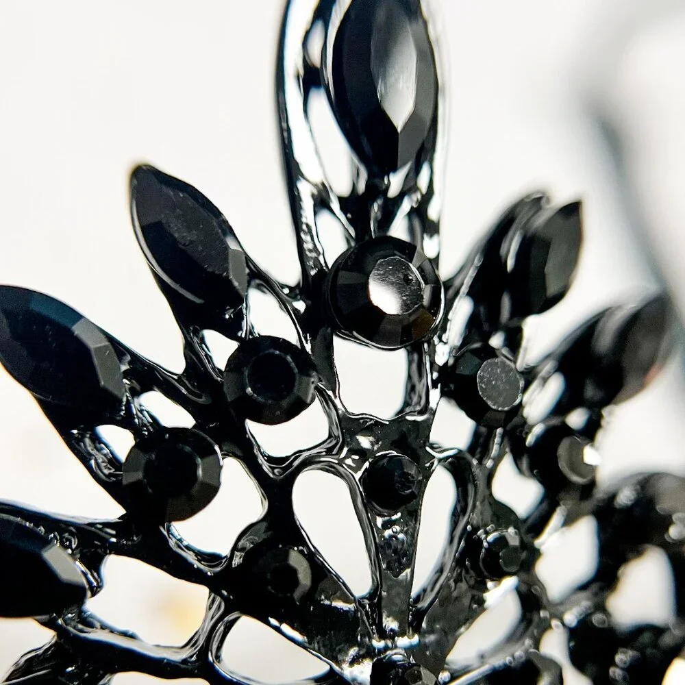 Men's Masquerade Mask, Black Crystal Mask, Gothic Halloween Mask, Party Mask